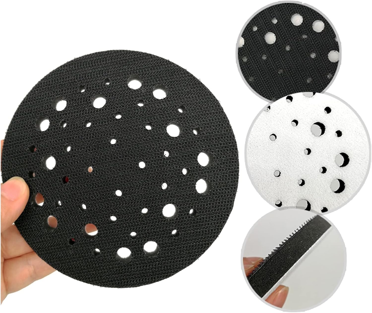 Sanding Sandpaper Sponge Brush Soft Interface Pad 5" 125mm Porous Hook And Loop Sponge Cushion To Dampen And Protect The Sanding Pad