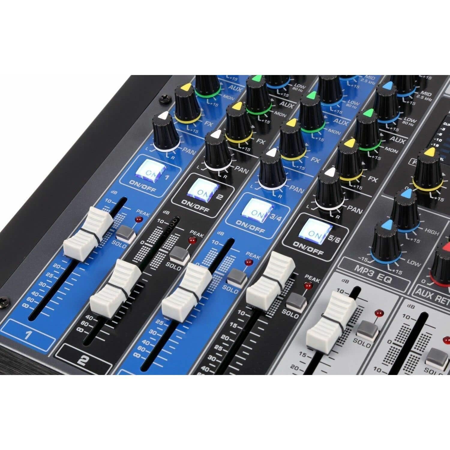 Power Dynamics PDM-S1204 12-Kanal-Mischpult mit MP3, DSP, USB und Bluetooth