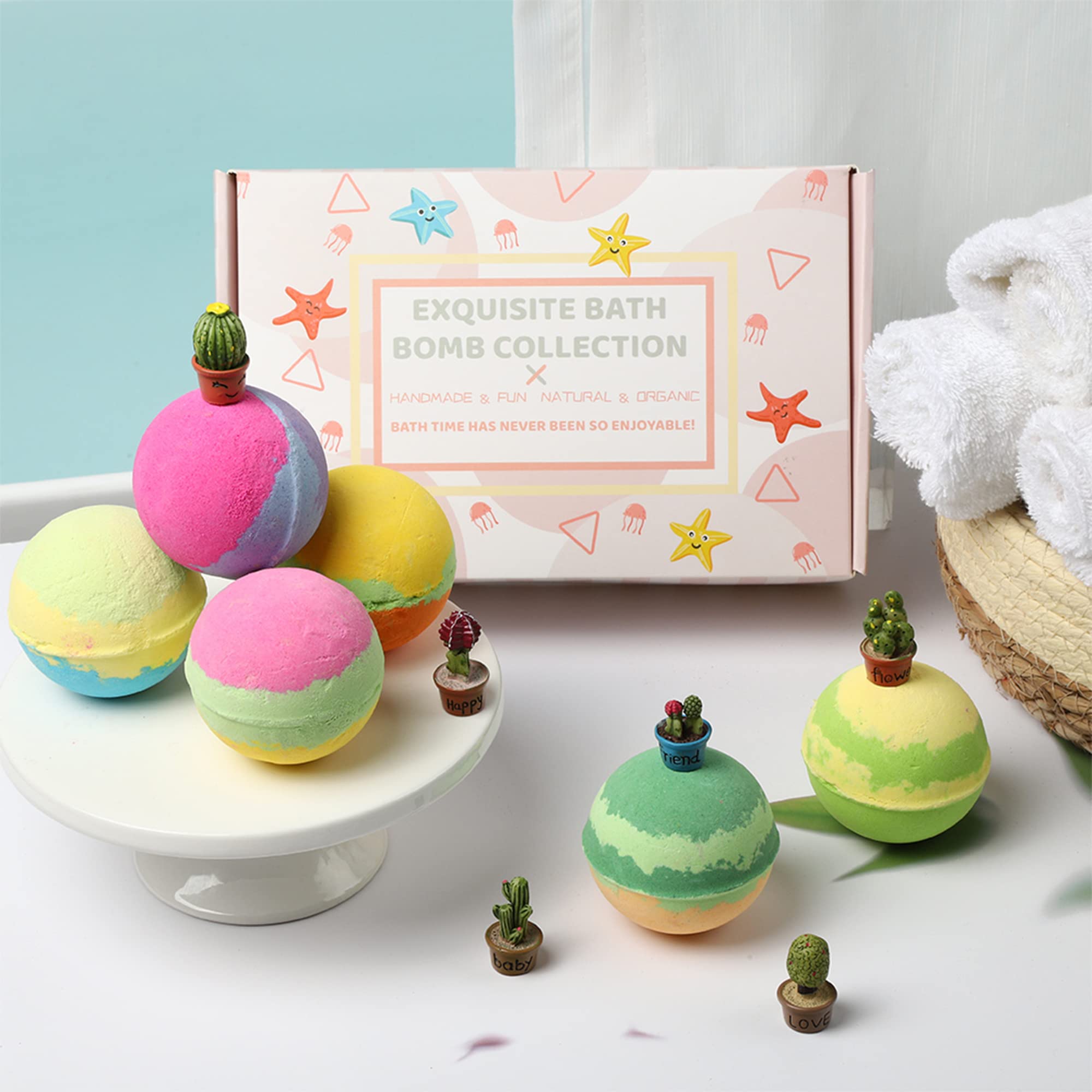 Photo 1 of Blue Velvet 6 Pack 3.6 OZ Bath Bombs Gift Set Bubble Bombs Lily Lemongrass Juniper Scented 