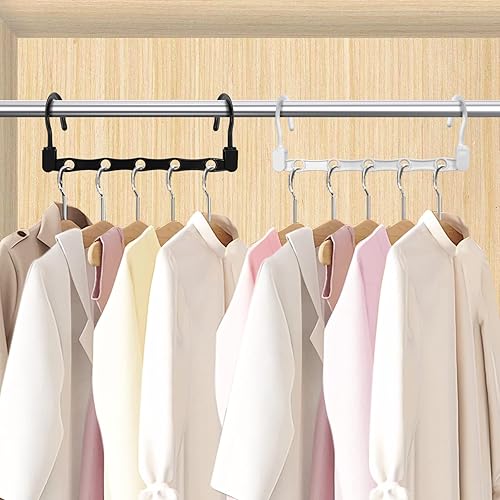 Miniatura 6 de Daily Treasures 12 perchas que ahorran espacio con 10 ganchos de conector para colgar, perchas mágicas que ahorran espacio, perchas de ropa para