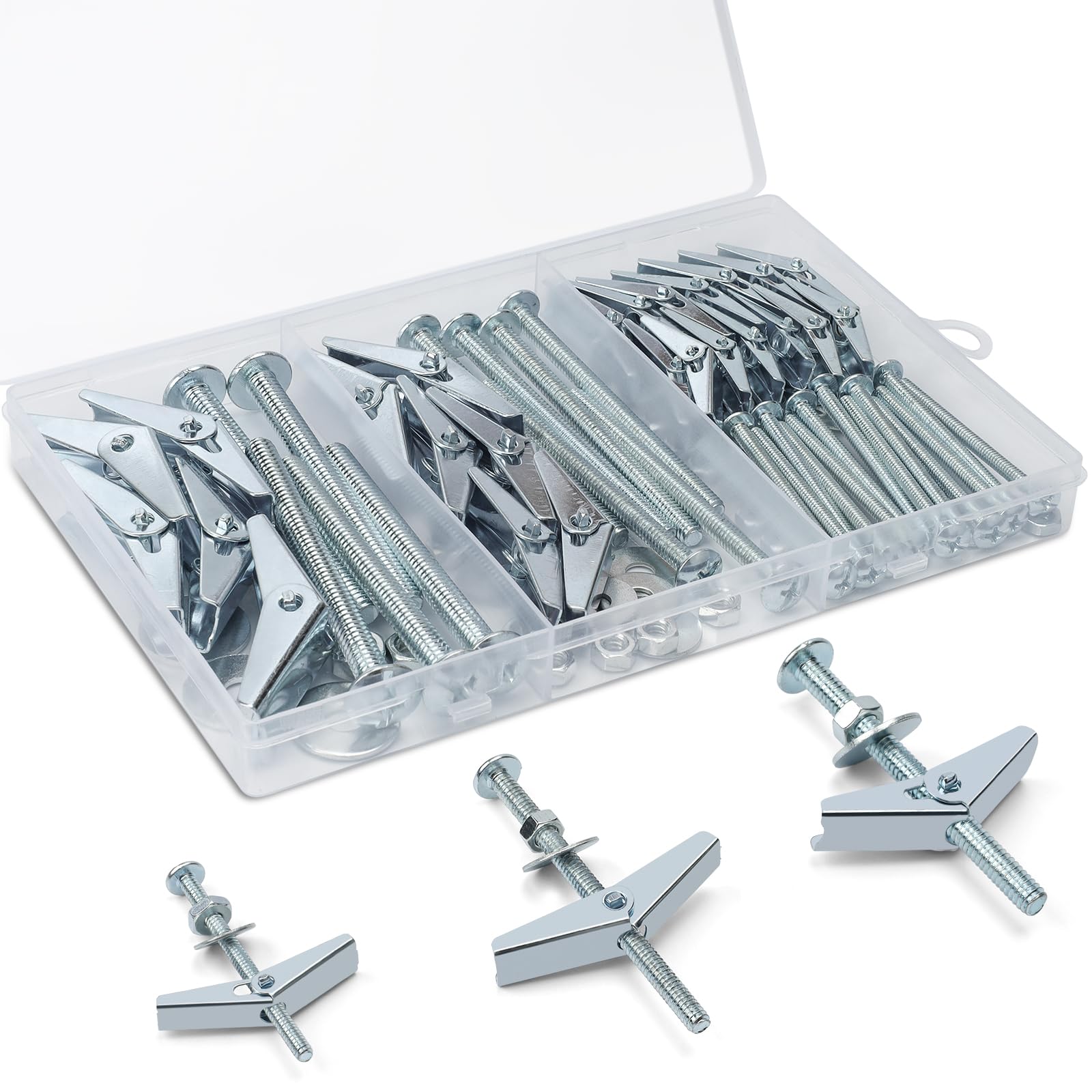 Photo 1 of 100 Pcs 3 Size Heavy Duty Metal Drywall Anchors Kit