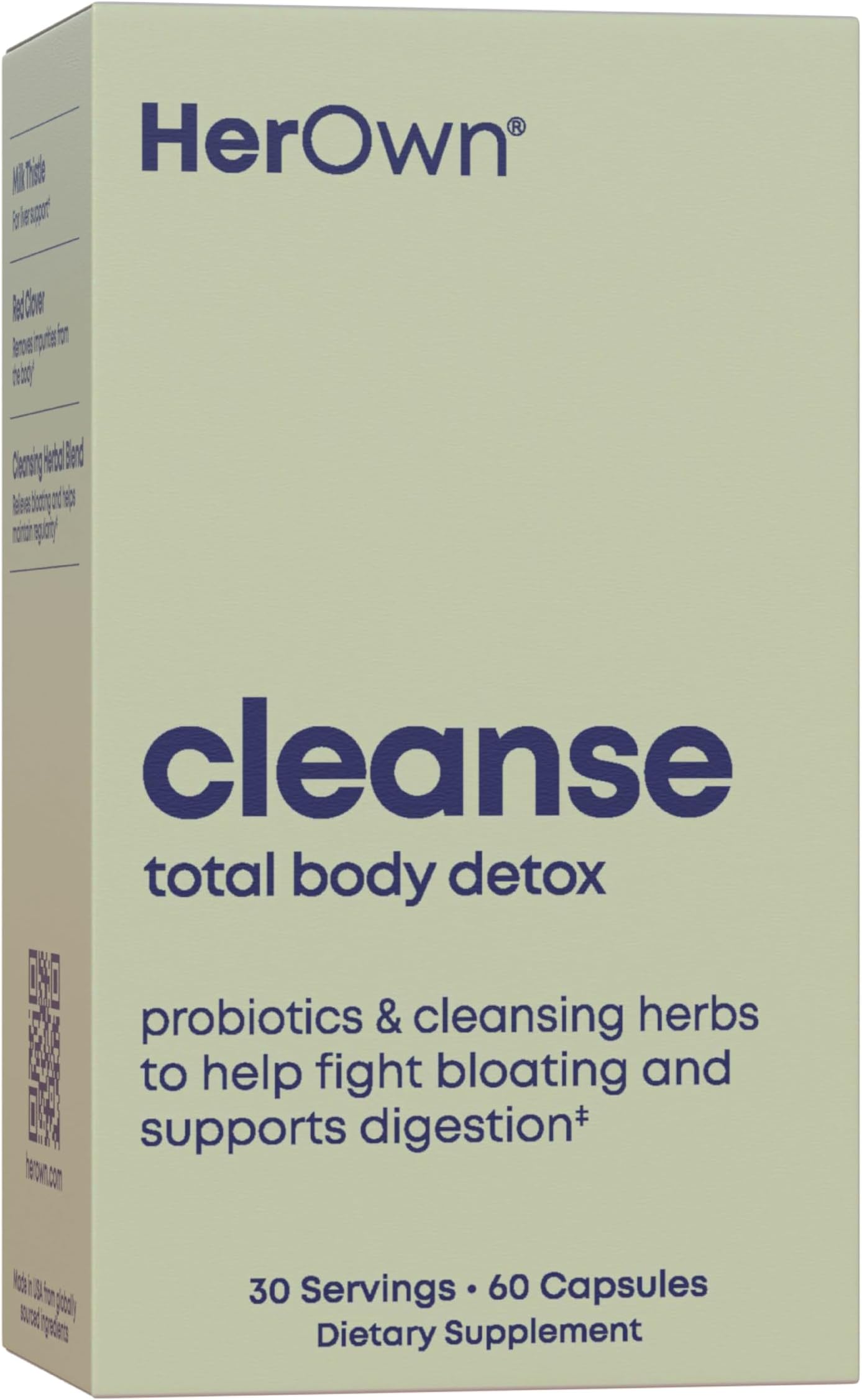 Cleanse, Gentle Detox, Supports Healthy Gut, Ocean Algae Cleanse, Prebiotic/Probiotic Blend, Cleansing Herbal Blend, Gluten and Soy Free, Vegan, 60 Capsules, 30 Servings, Multicolor