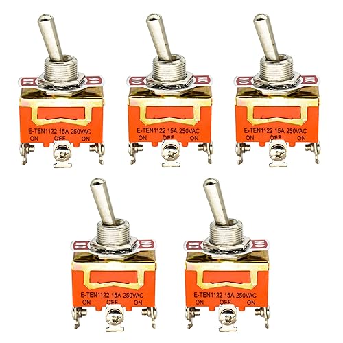 Miniatura 6 de Interruptor de palanca basculante momentáneo, resistente al agua, SPDT (ON), apagado (ON), 3 pines, 3 posiciones, 15A, 250V, resistente a la