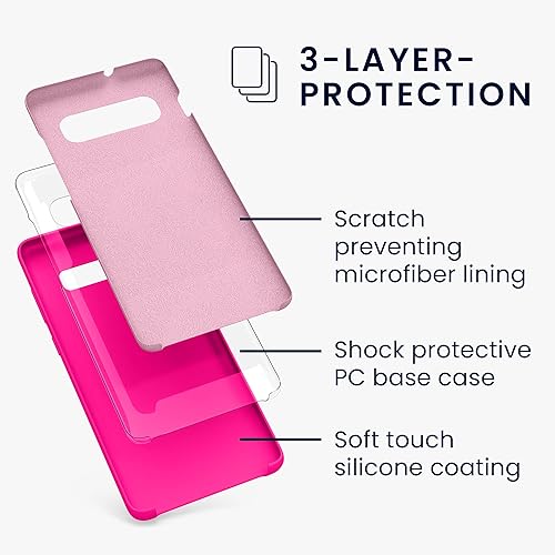 Miniatura 2 de kwmobile Funda compatible con Samsung Galaxy S10 Plus/S10+ - Funda de silicona TPU con acabado suave - Rosa neón Piedra antigua,Arctic Night,Azul