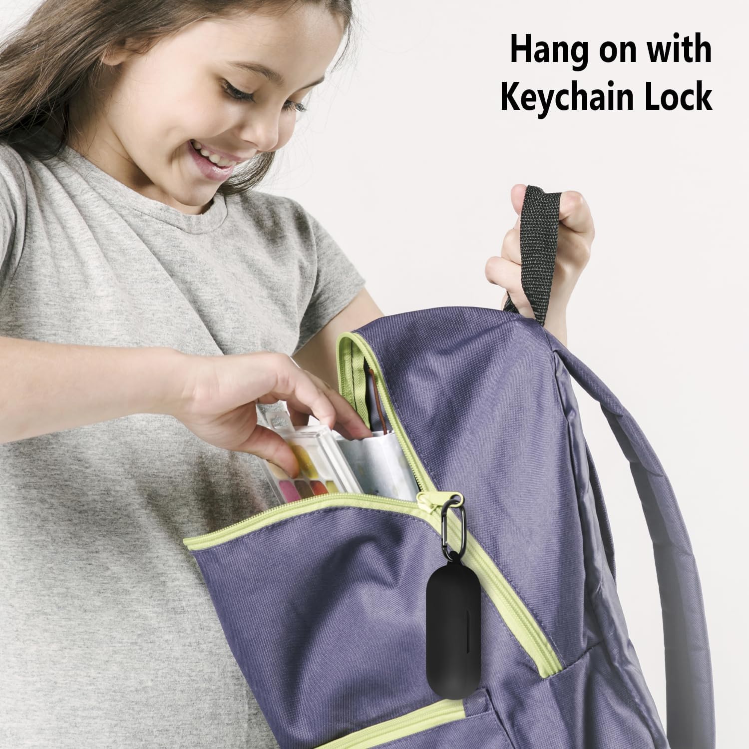 Geiomoo Silicone Case for Raycon Open Earbuds, Soft Flexible Scratch Resistant Protective Cover with Carabiner (Black) - Image 6