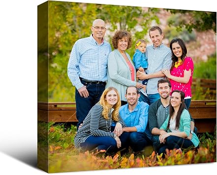 Wewejia Custom Canvas Prints with Your Photos for Family, 12x12inch Personalized Canvas Picture Wall Prints Best Custom Wall Decor for Living Room Bedroom Dining Room Office Easy to hang