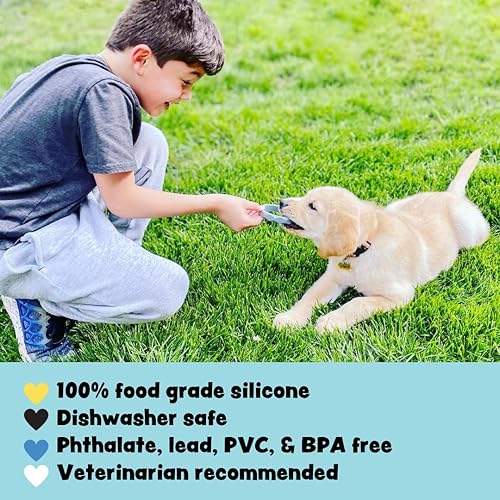 Miniatura 4 de Sweet Paws Juguetes masticables para perros, juguetes de silicona para perros masticadores agresivos, divertidos de masticar, perseguir, tirar y