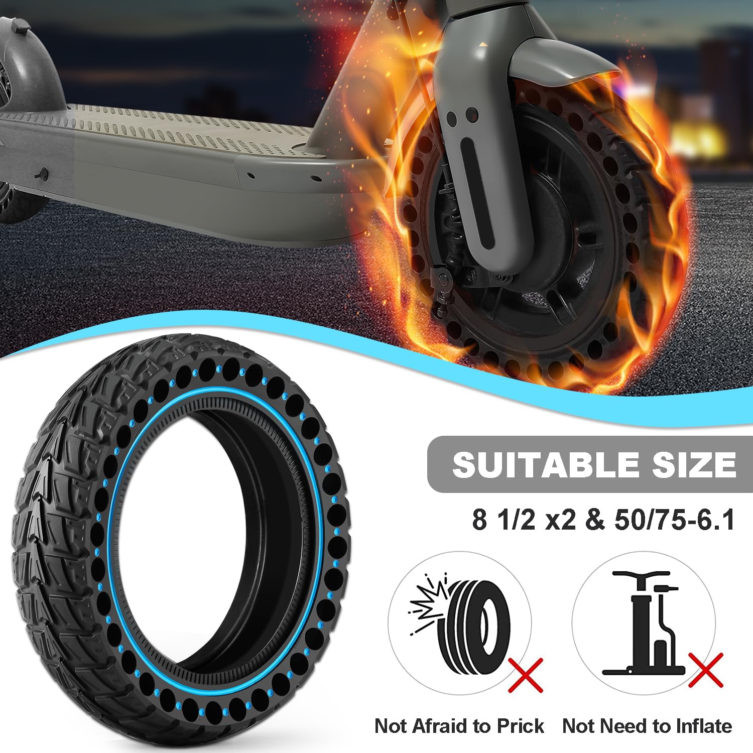 Ruote Piene Gomme Piene Monopattino Xiaomi Pro Monopattino Pollici - Main Image