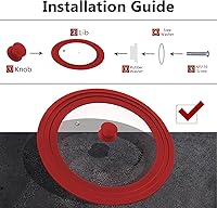 Vista 33 de Universal Lid for Pots, Pans and Skillets - Walfos Tempered Glass Pan Lid with Heat Resistant Silicone Rim, BPA Free Large Pot Lids Fits 8" to 12