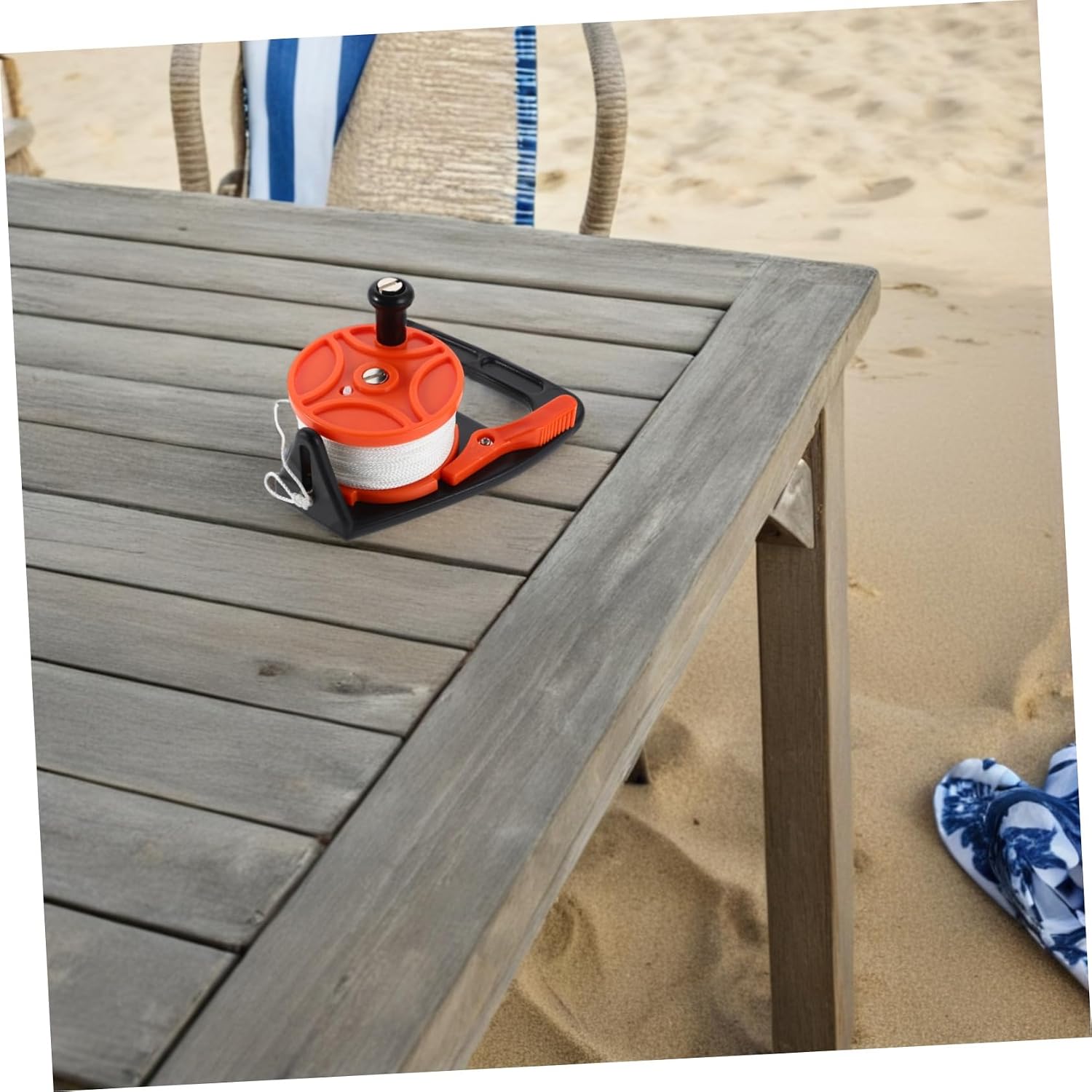 VICASKY Retractable Scuba Dive Reel with Handle 46m Diving Line Sturdy Underwater Exploration Gear for Spearfishing and Cave Diving
