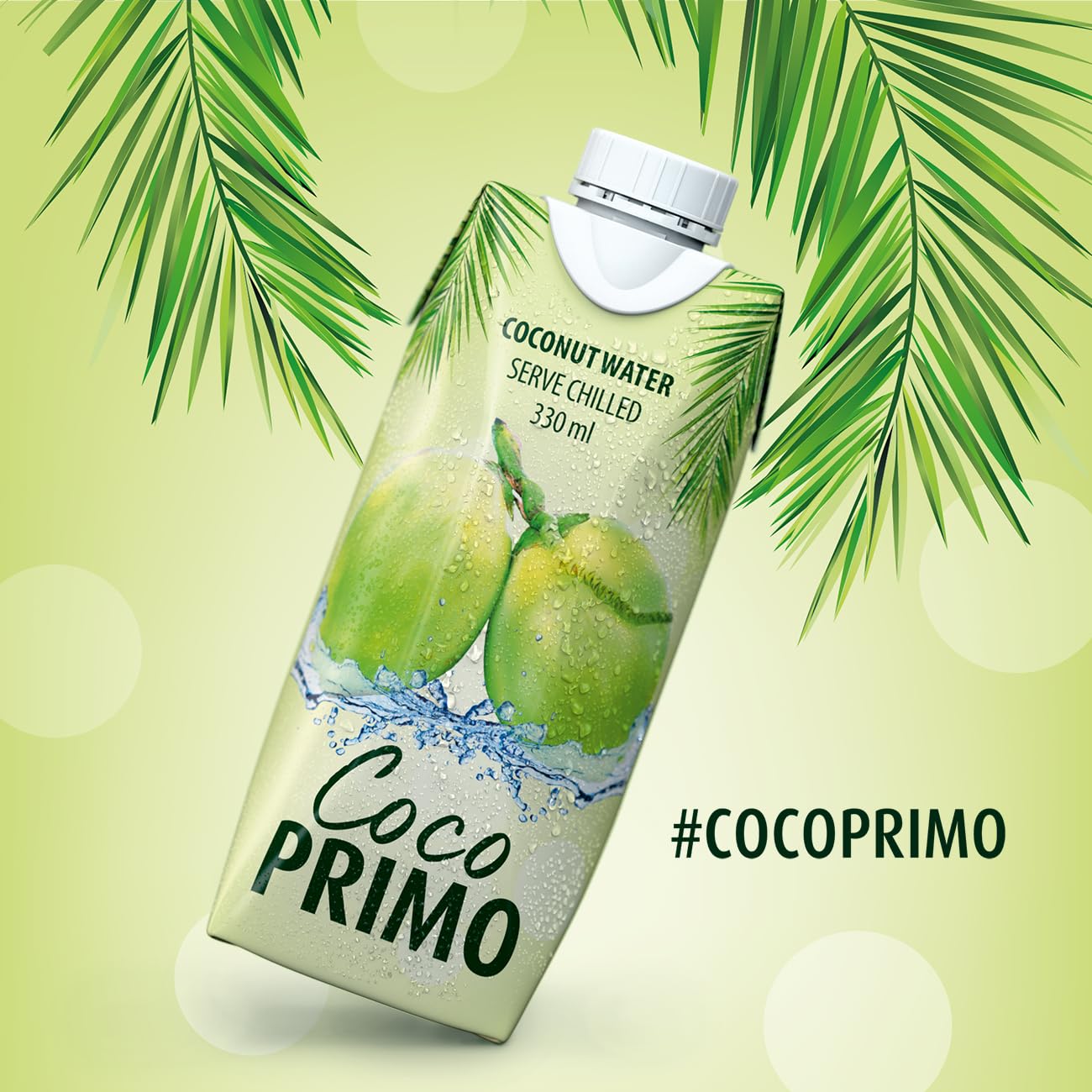 Coco Primo Kokosnusswasser, pur, erfrischendes Sportgetränk, wohltuender Durstlöscher, klein und handlich, kalorienarm, vegan, 12 x 330 ml