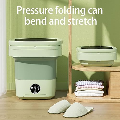 Miniatura 8 de Lavadora en miniatura portátil ligera Lavadora plegable para viajes y apartamentos Lavandería 11L Lavandería Arandela de ropa interior ligera