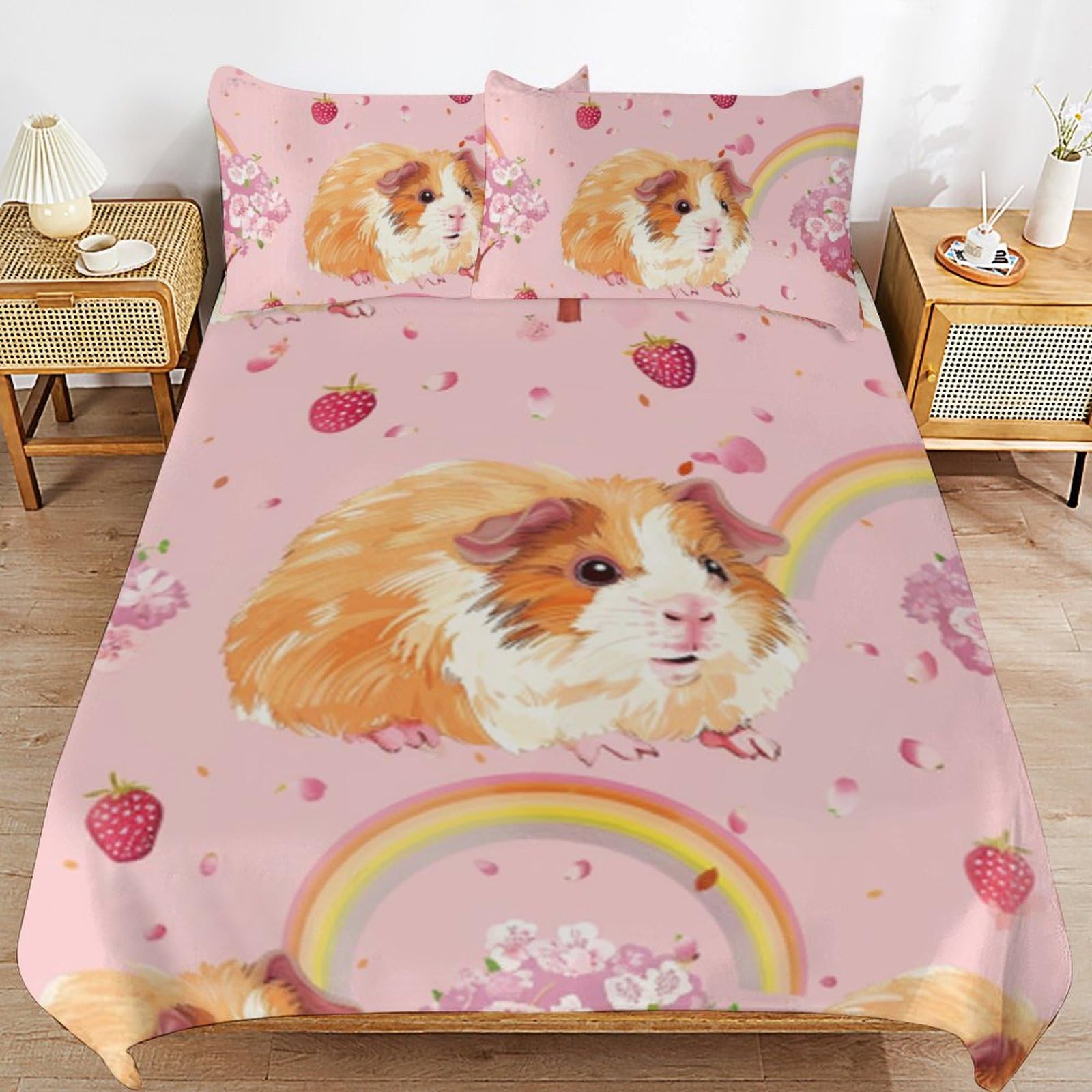 Juego de cama de pavo real de 3 piezas para dormitorios acogedores