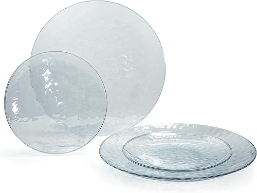 Miniatura 1 de "Ocasiones" Paquete de 50 platos (25 invitados) - Juego de platos de plástico desechables para fiestas de boda de peso pesado, cena de 25 x 10