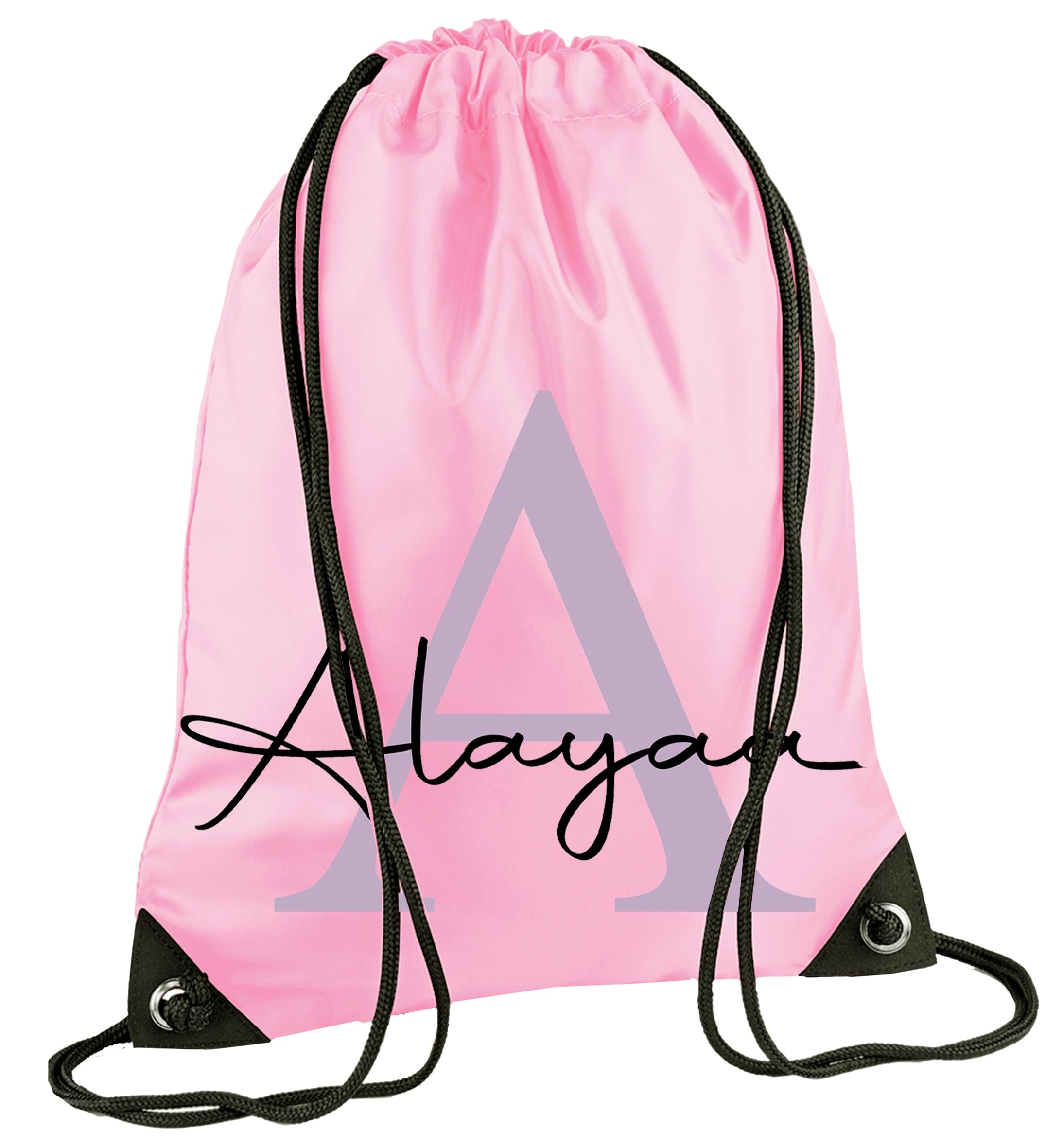 Jjlc Unisex Pink Personalised Pe School Bag Drawstring Sports Bag Initial & Name (Pink)