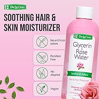 Vista 2 de De La Cruz Rose Water and Glycerin for Face - Rosewater Facial Toner and Moisturizer for Skin and Hair 8 fl oz. (236 mL) - 1 Bottle
