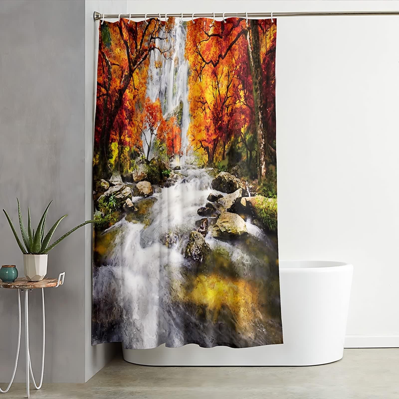 AMDXD Tenda da doccia arancione per vasca da bagno, in poliestere, 300 x 200 cm
