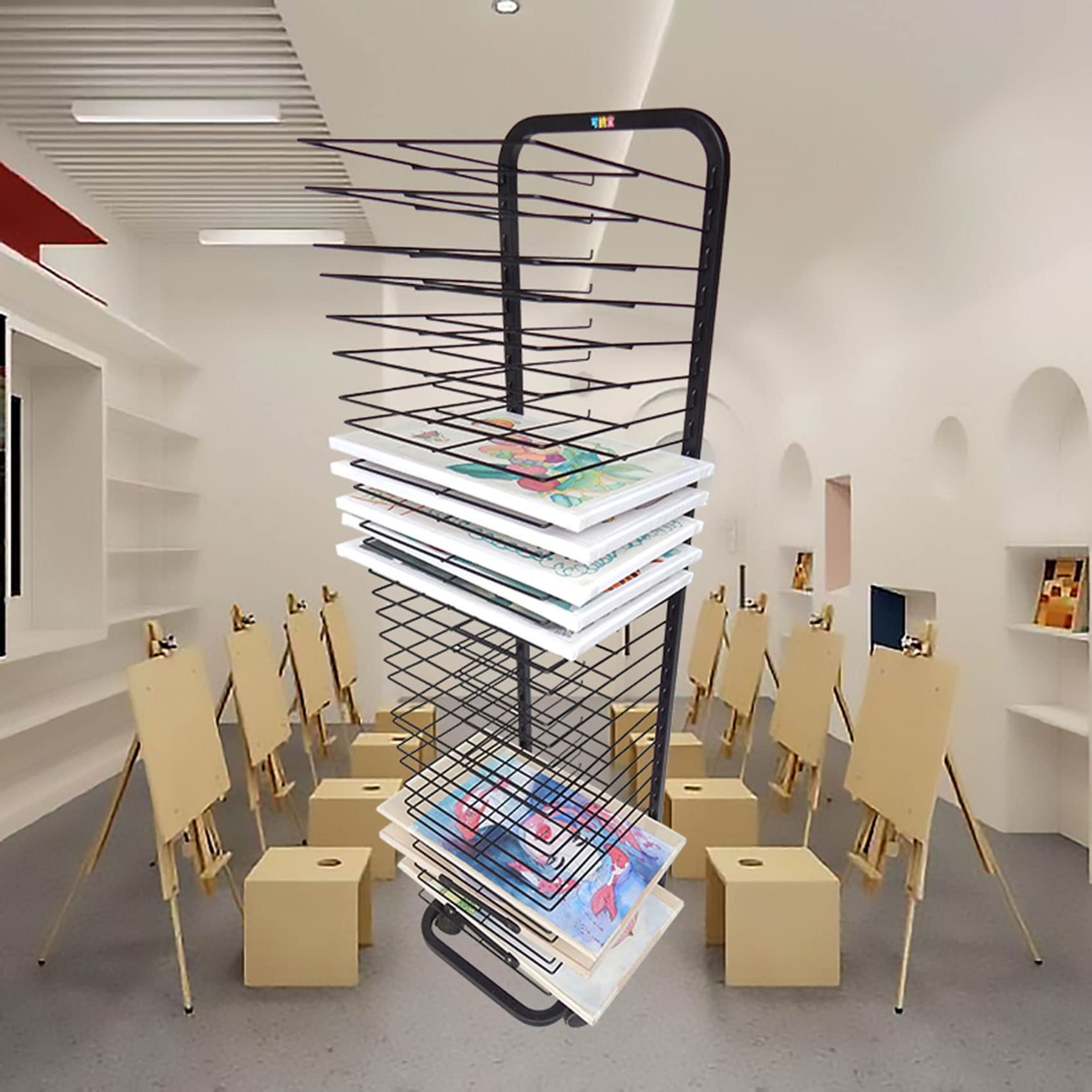 Amazon.co.jp: 芸術の乾燥の棚 30段 絵画乾燥棚 絵画用 塗装イーゼル