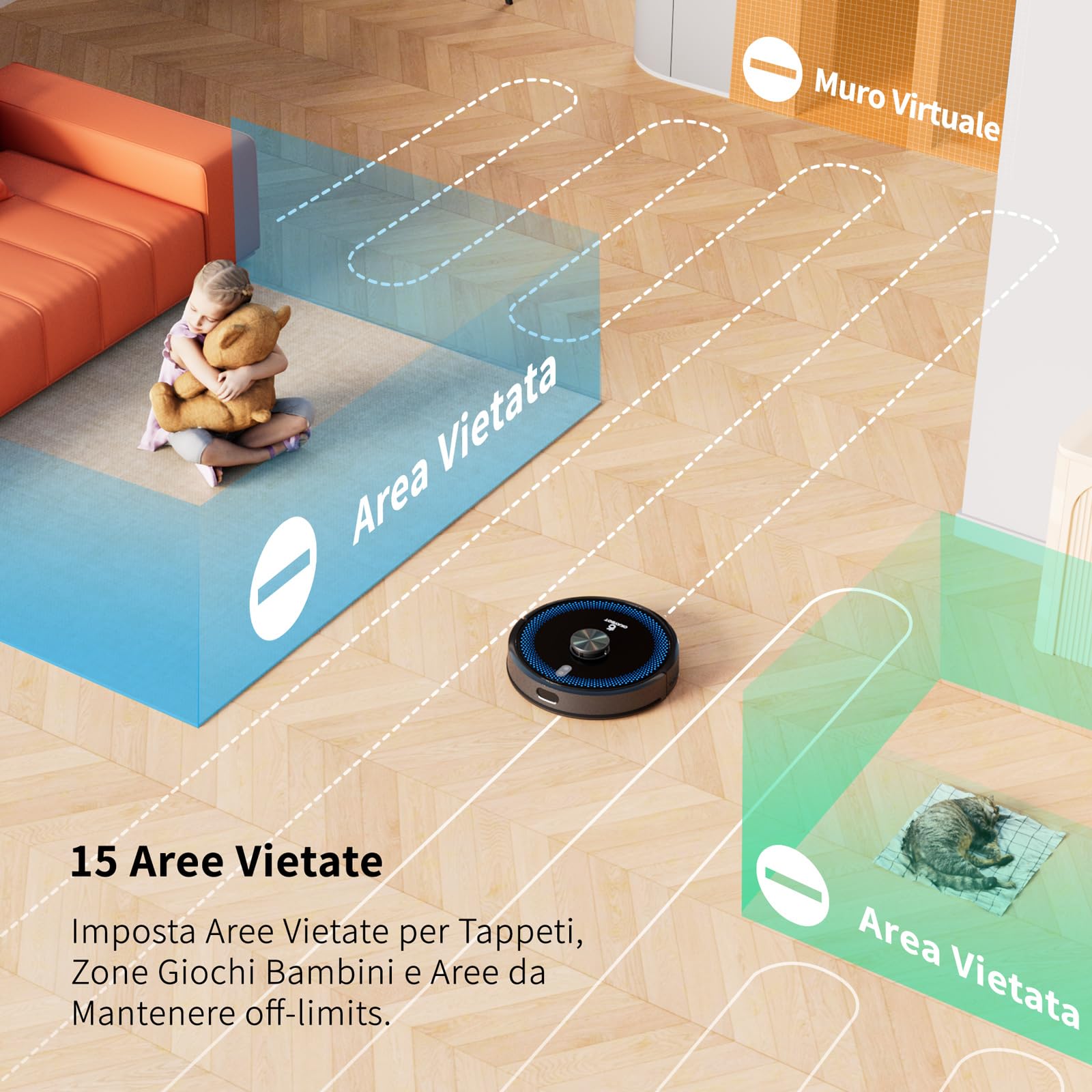 V2 Upgrade Robot Aspirapolvere Lavapavimenti con Stazione, Raccolta Automatica della Polvere 3.5L, Autonomia 120min, 4000Pa, Navigazione Laser 3D, Controllo APP & Alexa & Google