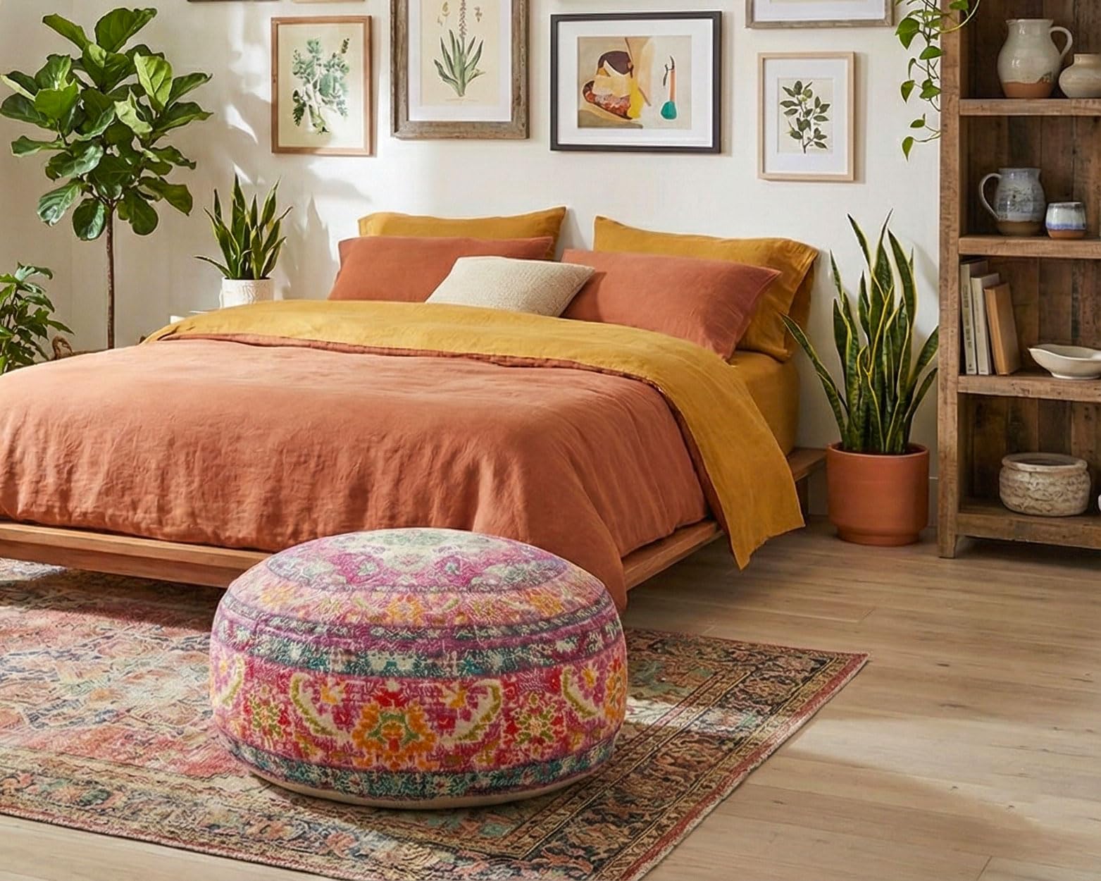Mandala Life ART Fodera per cuscino da pavimento rotondo bohémien - 60x20 cm - 100% cotone - Custodia pouf per pouf per soggiorno, camera da letto, patio e altro