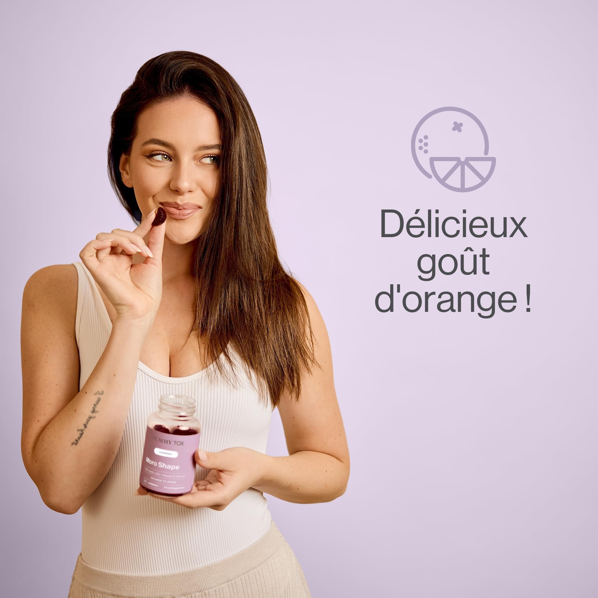 TummyTox Moro Shape - Gummies Vinaigre de Pomme, 60 Gummies | Morosil, Vitamine C et Extrait de Thé Vert, Goût Orange, Gummies Naturelles