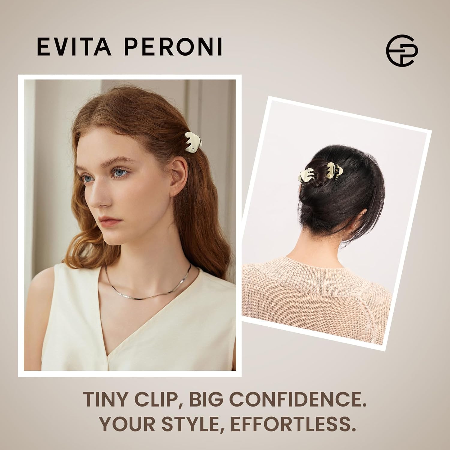 EVITA PERONI Small Hair Clip, Acetate Mini Hair Clips for Hair, Little Tiny Claw Clips for Women Girls Half Updo Durable and Styling Hair Accessories, Straw Yellow - Image 3