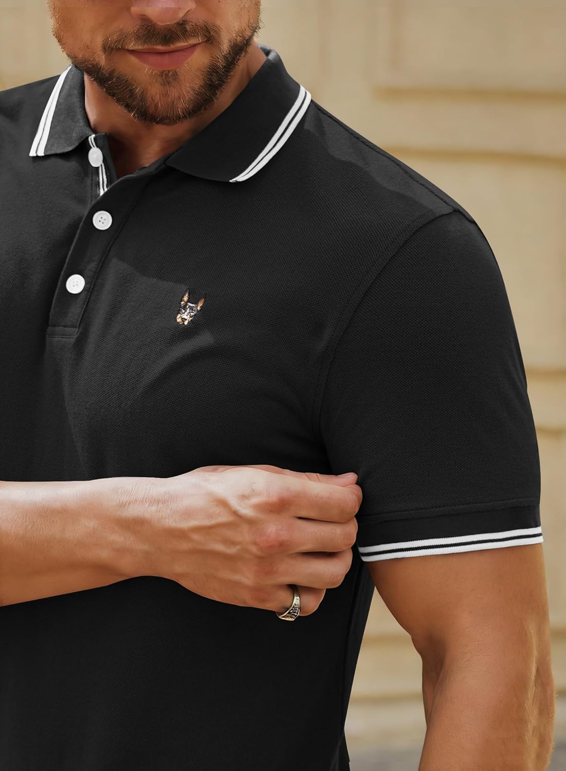 Men Polo Shirts Cotton Pique Casual Business Embroidery Soft Short Sleeve Golf Shirt (S-XXL) - Image 8