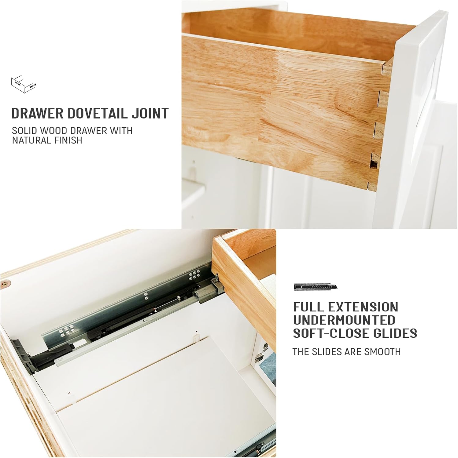 Kithen Base Cabinets, Cabinets Base, RTA Cabinet, Painted Cabinet, Shaker, Unassembled, Lower, White, Standard Size, 1 Door and 1 Drawer, 15" Wide x 34.5" High x 24" Deep (White, 15" Width)