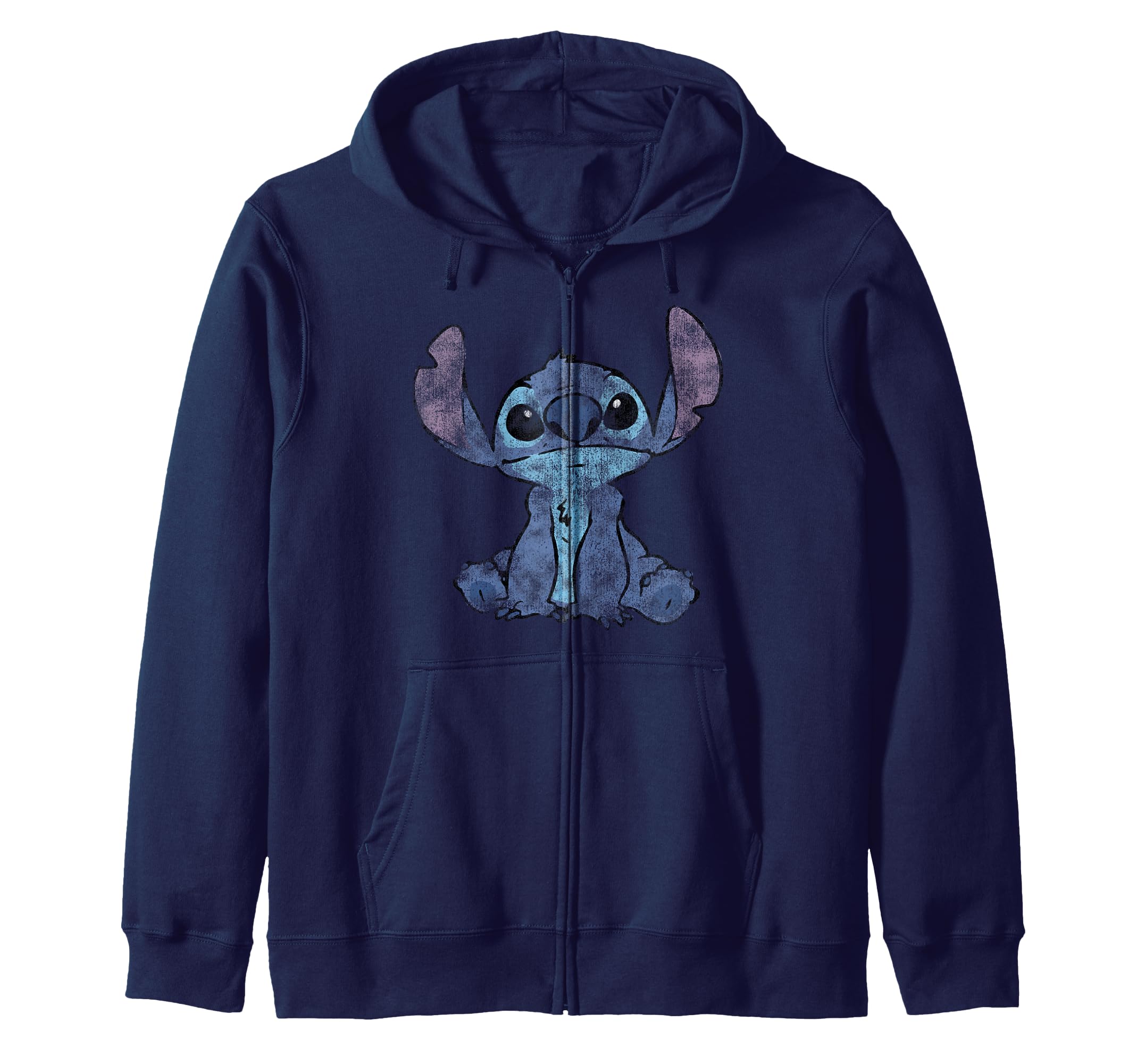 Disney Lilo & Stitch Distressed Stitch Portrait Zip Hoodie