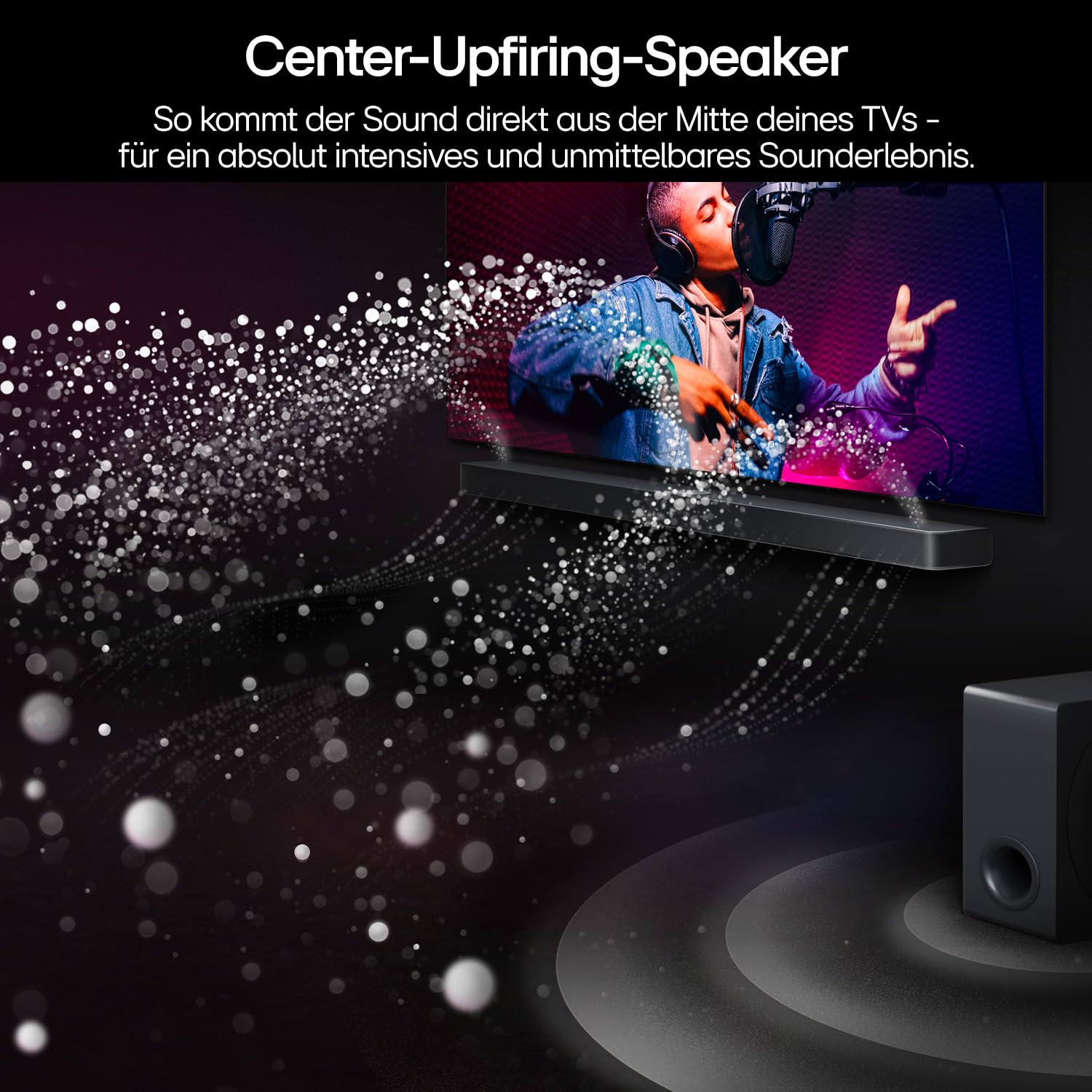 LG DS80TR 5.1.3 Dolby Atmos Soundbar (580W) mit kabellosem Subwoofer & Rücklautsprechern (Wow Cast, HDMI, Bluetooth) [2024], Schwarz