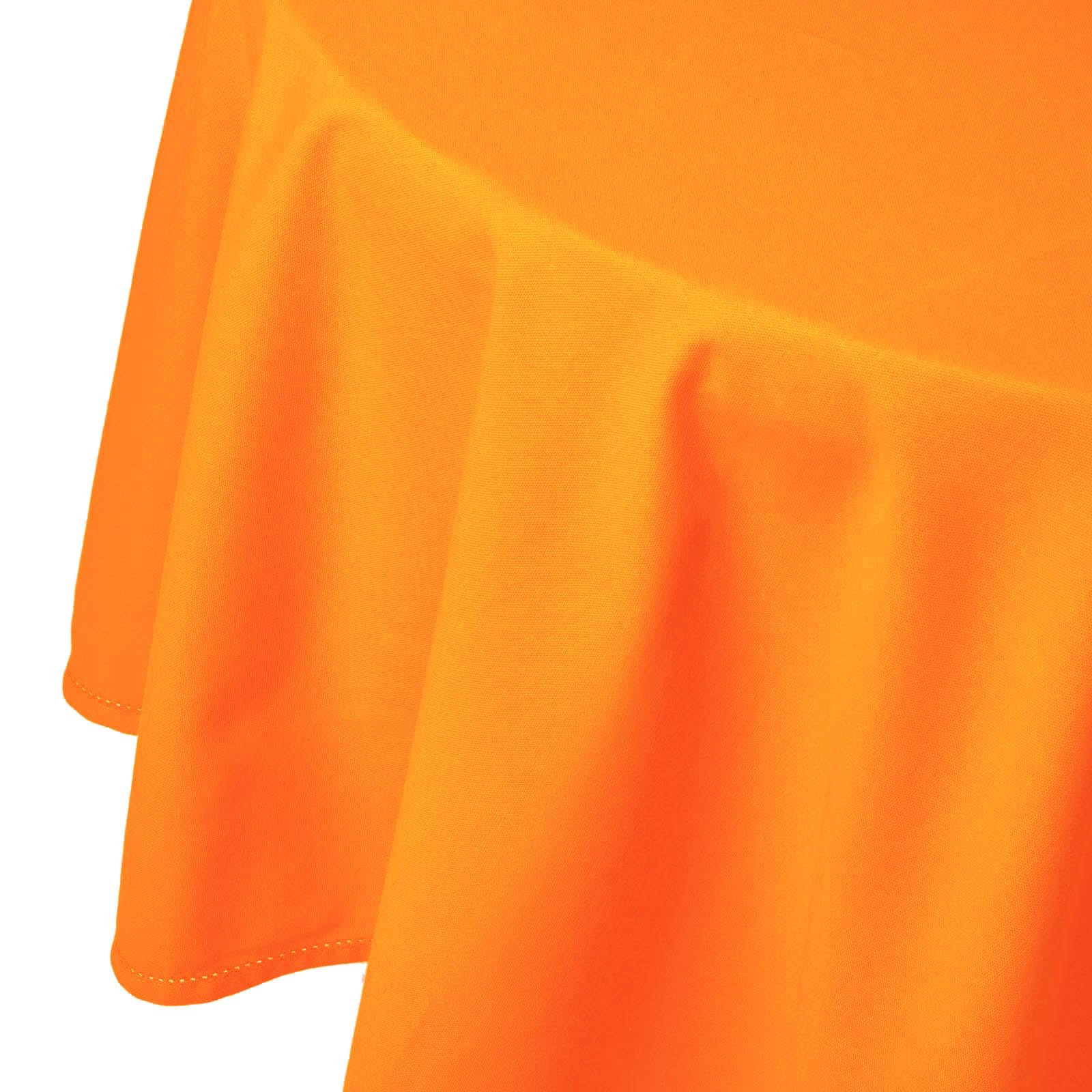 Homescapes Orange Table Cloth, Plain Cotton Round Tablecloth, Handcrafted & Durable Dining Table Cover With Hem Stitch, Hypoallergenic, Washable, 178Cm