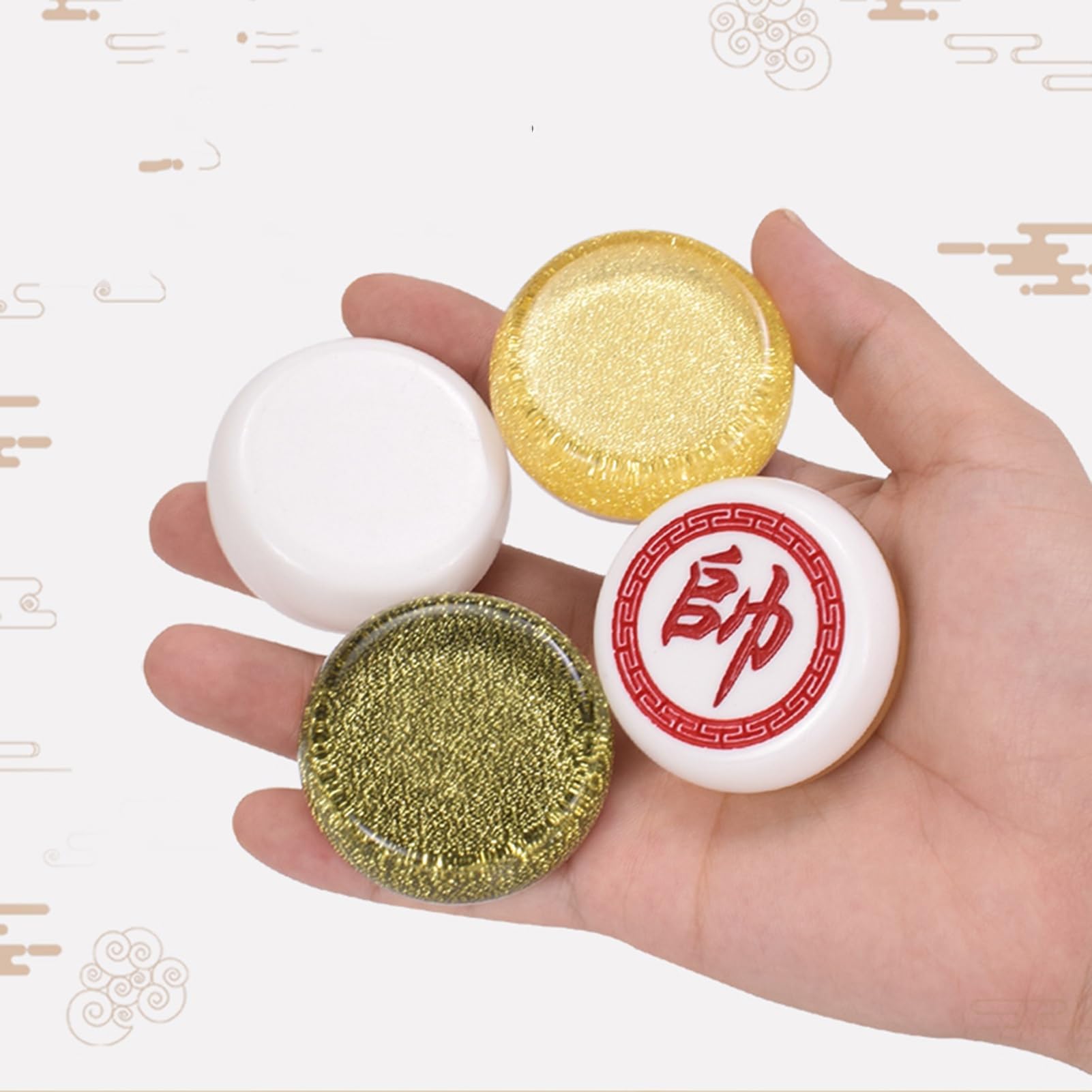 Juego de ajedrez Chino acrílico Xiangqi con Tablero de Madera Plegable, Ideal para Viajes, Juegos de Mesa y Estrategia para 2 Jugadores (Blanco)