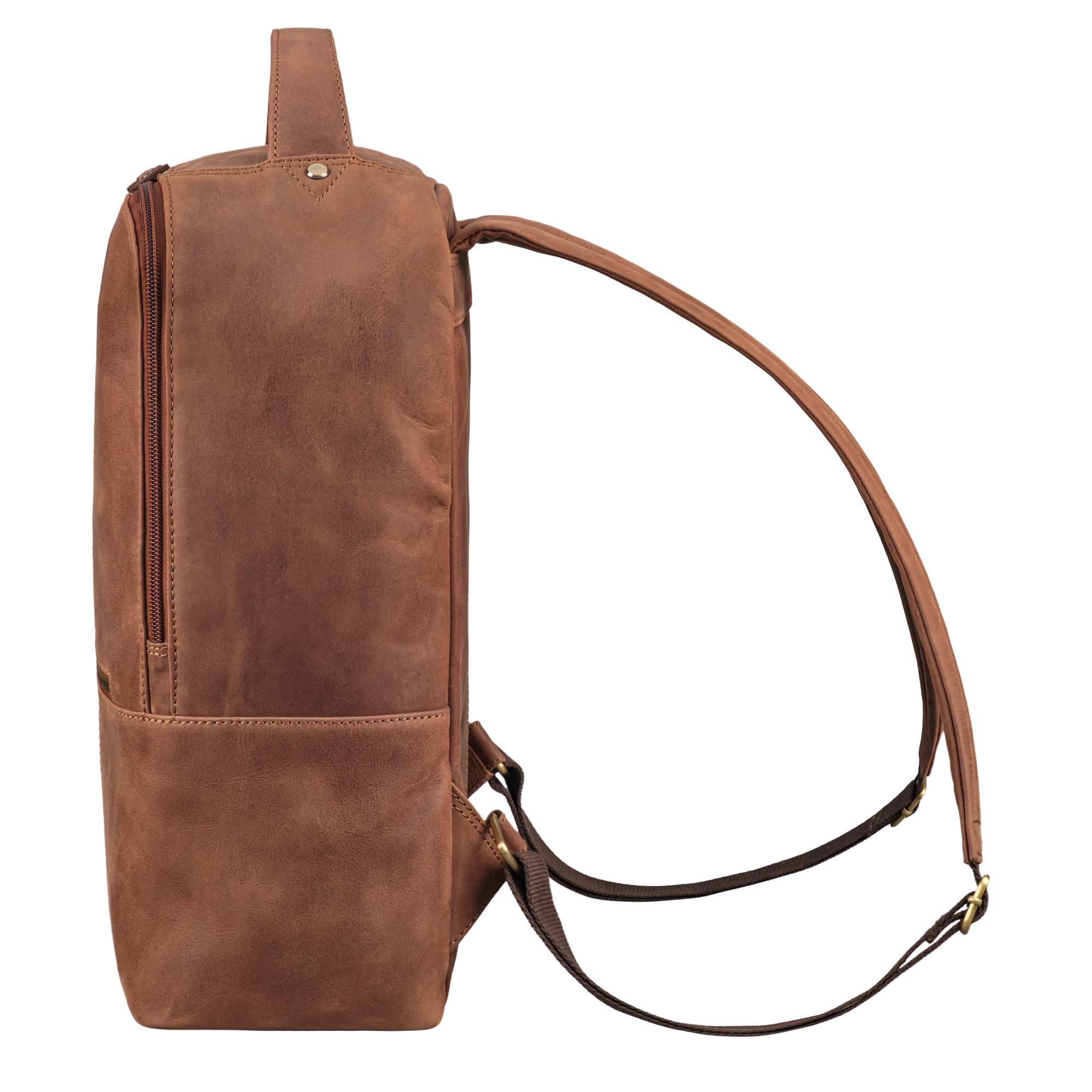 STILORD 'Rory' Mochila City en Cuero Grande para Damas y Caballeros - Elegante Mochila para Laptop de 15,6 Pulgadas, Equipaje de Mano y Viaje, Color:messina - marrón