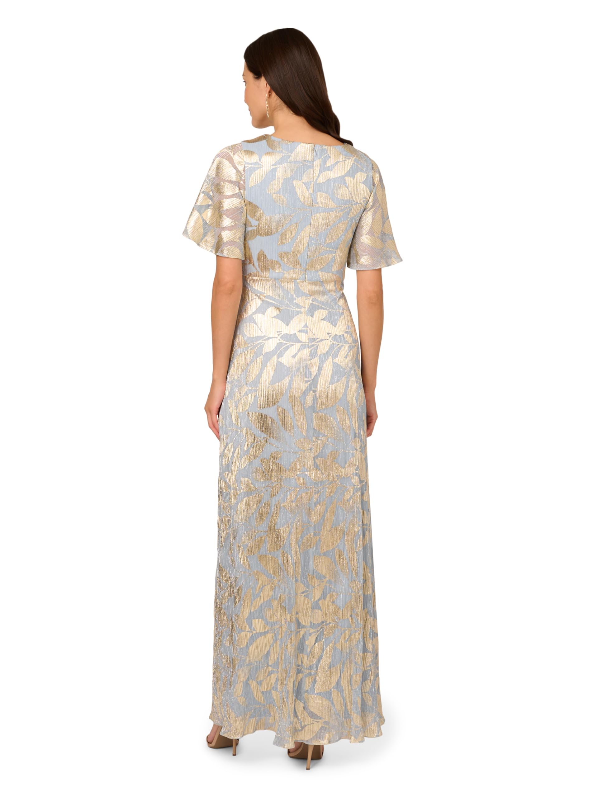 Adrianna Papell Damen Foil Leaf Draped Gown Kleid für besondere Anlässe (1er Pack)
