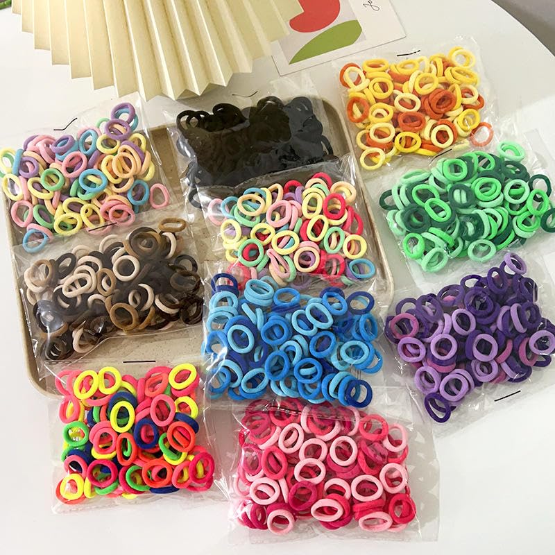 300Pcs Multicolor Rubber Bands for Women & Girls | Hair Rubber Band Set | Ponytail Bands | Small Rubber Ties for Hair | Soft Hair Ties | Elastic Bands and Clips Accessories Use in Everyday Life-image-27