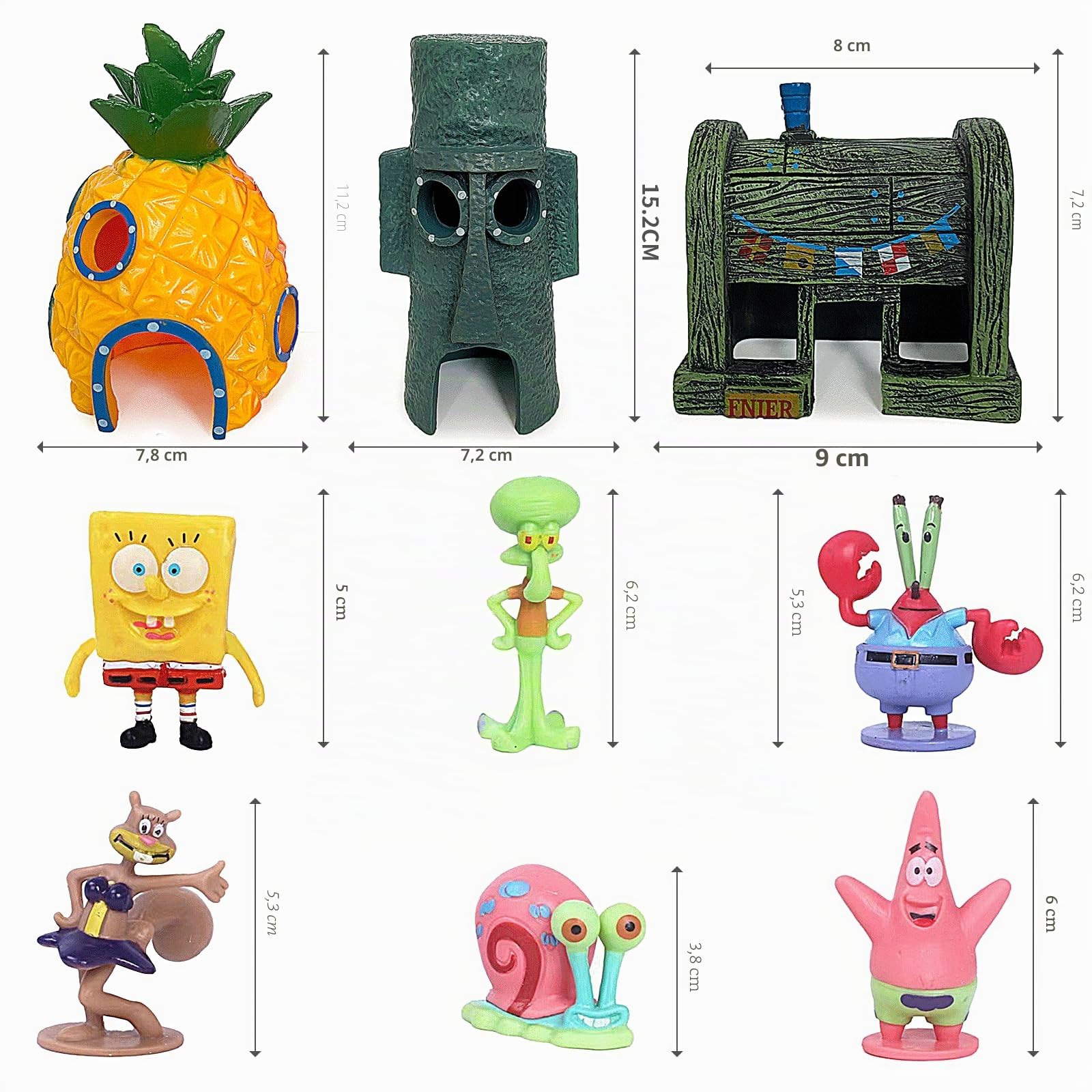 Ornamento per acquario a forma di ananas, decorazione subacquea in plastica