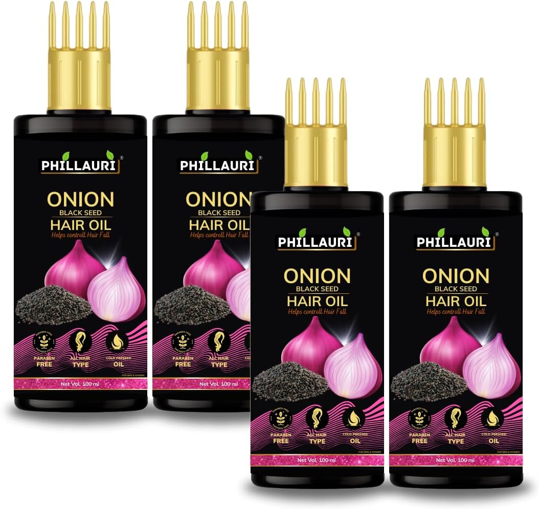 Onion Blackseed Hair Oil | Hair Oil For Hair Growth Dandruff And Hair Fall | (100ml Pack 4) |