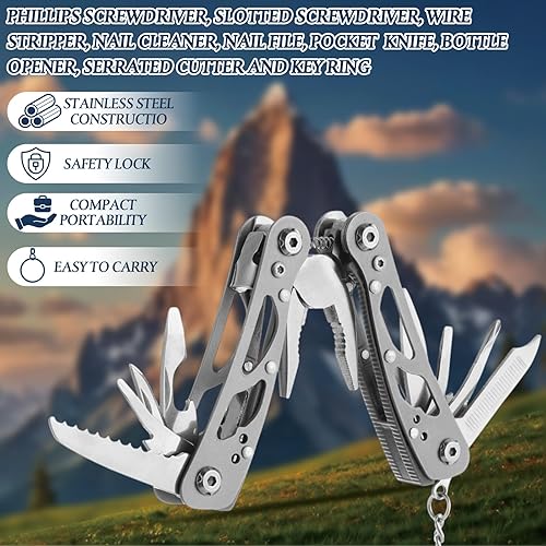 Miniatura 4 de Juego de 6 regalos de iglesia para el hombre de Dios, alicates multiherramienta a granel, alicates de acero inoxidable con tarjetas del hombre de