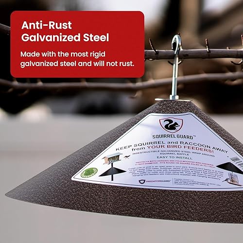 Miniatura 3 de Predator Guard - Bafle de ardillas, protege los comederos y postes colgantes para pájaros, a prueba de mapaches y ardillas, comederos de pájaros y