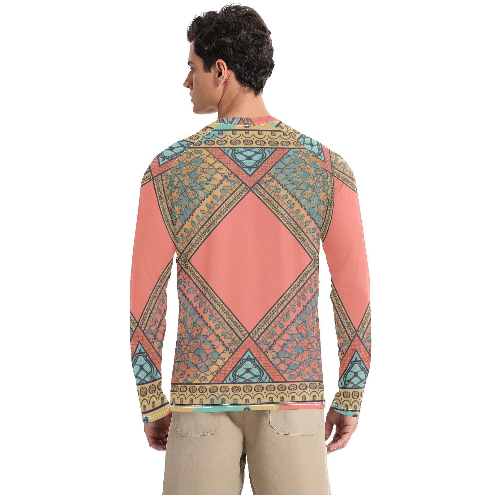 CHIFIGNO Mens UPF 50+ UV Protection Mens Rash Guard Quick Dry Men's Rash Guard Long Sleeve Fishing T-Shirts, Italian Roman Style, Small