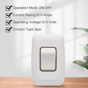 Single SPST On-Off Switch with Bezel, Technology Components 12V Light Switch for RV, Camper, Trailer