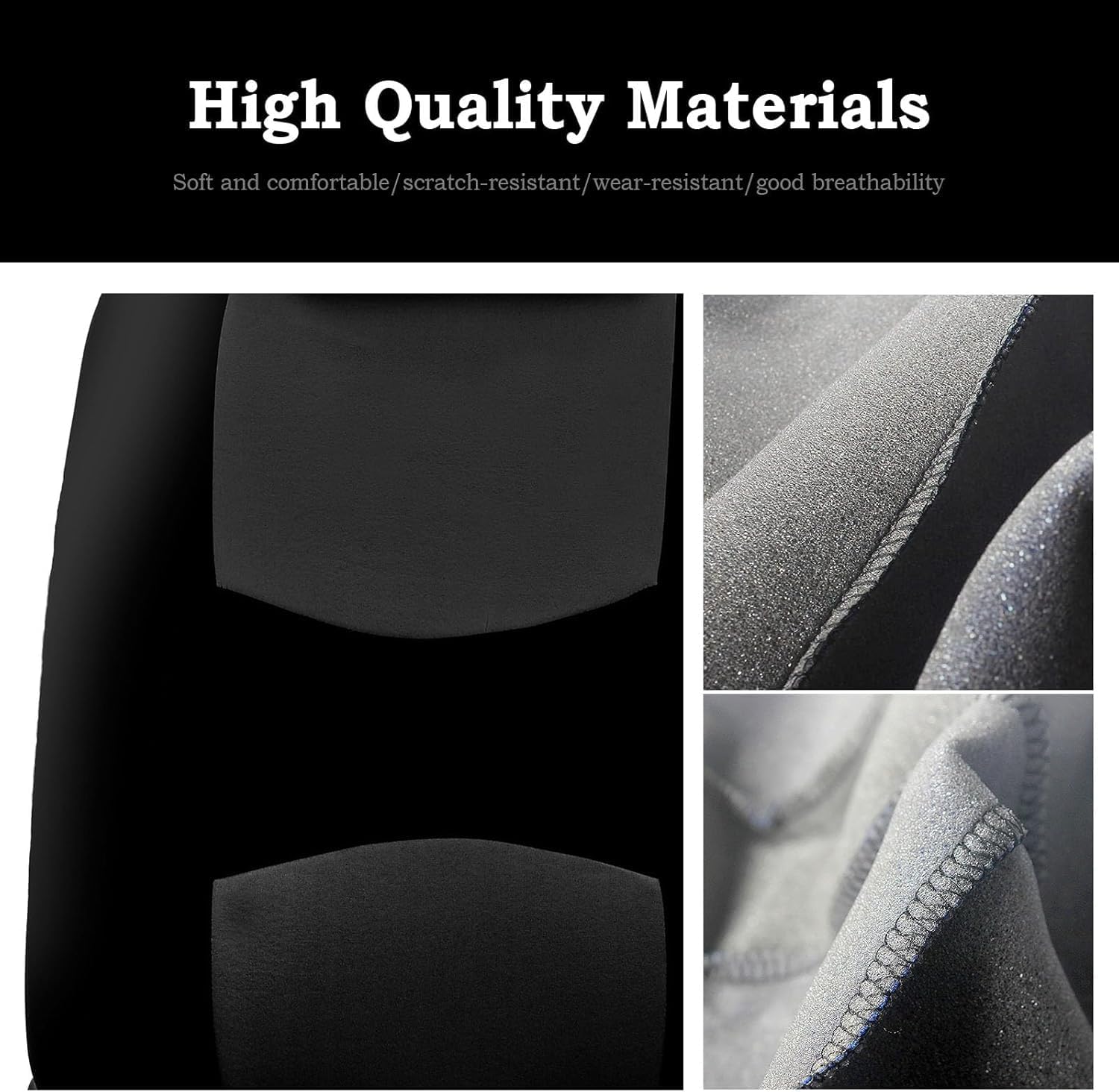 Fundas Asientos Coche para Ford Ranger (2007-2008), Cómodo y Transpirable Set Completo Protector Cubre Asientos Delanteros Y Traseros Fundas,B-Black