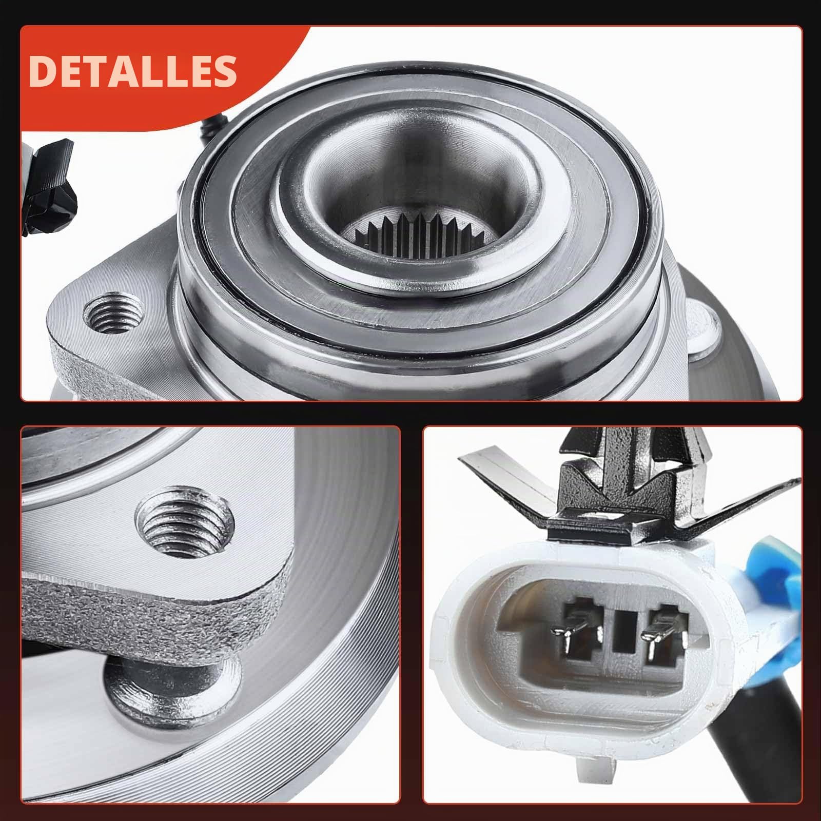 Frankberg Kit de 2 rodamientos de rueda delantera con sensor de cable ABS | 25903358, Al frente Con sensor de cable Sensor de Velocidad de las Ruedas Sensor ABS rueda con brida ⌀151