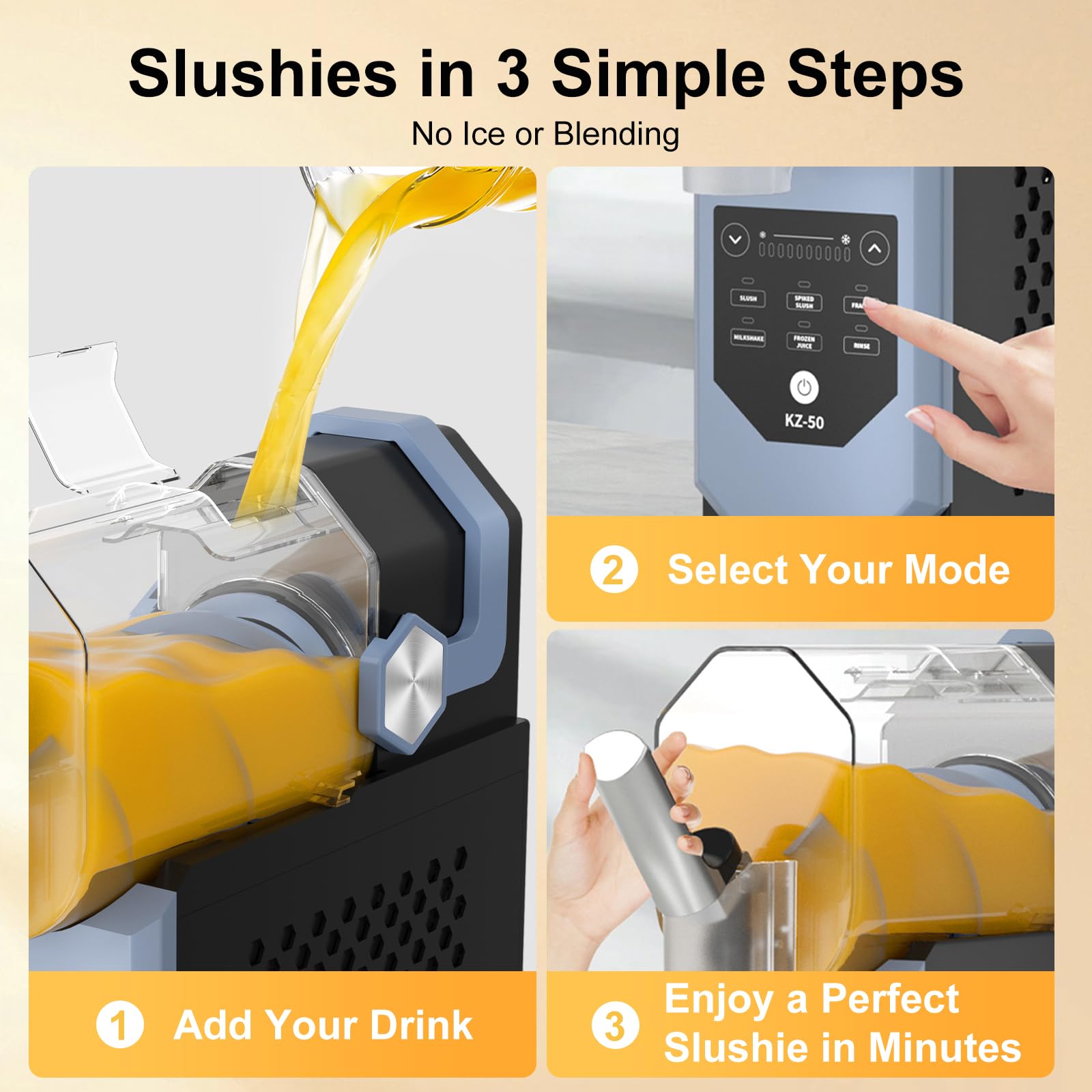 Macchiatto Slush Maschine, 5-in-1 Eismaschine mit LED-Display, 6 Programme & Ein-Knopf-Bedienung für Slush, Cocktails, Milchshake, 2L Behälter,Turbo Freeze, kein Eis erforderlich,Für Home & Party