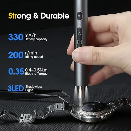 Miniatura 3 de UF-TOOLS Mini destornillador eléctrico, 62 en 1 inalámbrico recargable de pequeña potencia con 48 bits, luz LED y alfombrilla magnética, herramienta