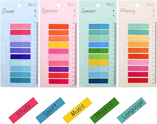 800Pcs Transparent Book Tabs, Aesthetic Sticky Notes Tabs Clear Book Annotation Tabs Pastel Index Tabs Plastic Sticky Tab Morandi Page Markers School Office Stationery Supplies for Highlighter Tabbing