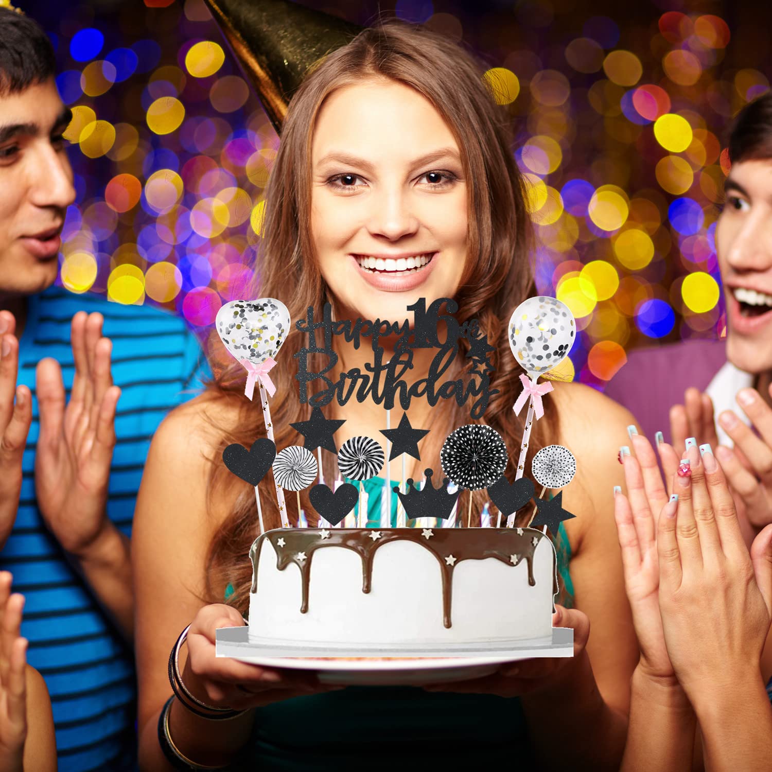 Toppers per Torta 49 Nero 49 Decorazioni Torta Compleanno 49 Cake Topper Nero 49 Compleanno Topper Torte 49 Cake Decorazioni per Cupcake 49 Compleanno Torta Decorazione donna uomo