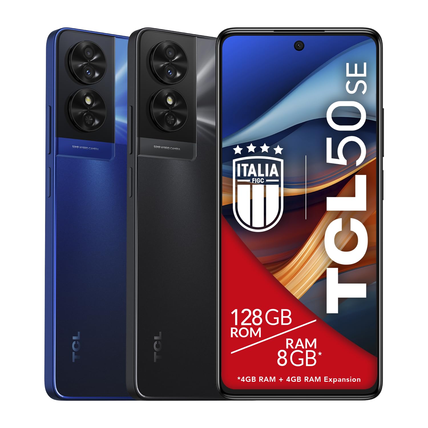 TCL 50SE Smartphone 4G Display 6.78" FHD+ 90 Hz, 128GB, 8GB RAM (4GB+4GB RAM Expansion), 50 Mpx Hybrid camera, Android 14, Batteria 5010 mAh fast charging, Dual Sim, Grigio (Grey)