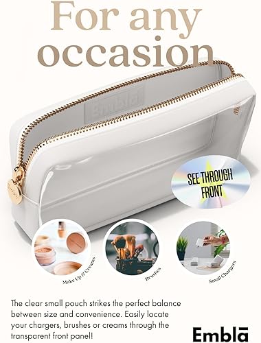 Miniatura 4 de Embla Bolsa de maquillaje transparente para mujer, bolsa de cosméticos transparente, bolsas de cosméticos con cremallera, lindas bolsas de nailon