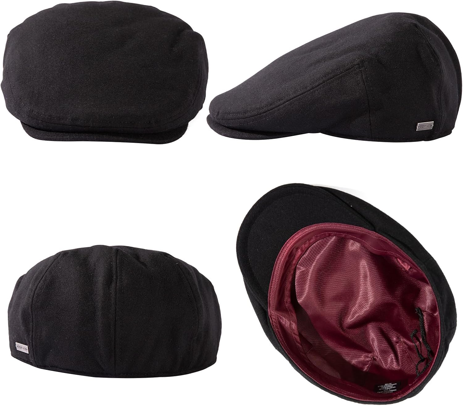 TOP-EX XL/XXL Wool Tweed Newsboy Flat Cap for Men Winter Fashion Ivy Cap Gatsby Golf Hat Satin Lined - Image 5